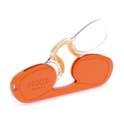 Nooz Óculos de leitura sem hastes para presbiopia 6 g ultraligeiros homem e mulher compactos com estojo porta-chaves fabricados em França retangular, Laranja Nooz Óculos de leitura sem hastes para presbiopia 6 g ultraligeiros homem e mulher compactos com estojo porta-chaves fabricados em França retangular, Laranja