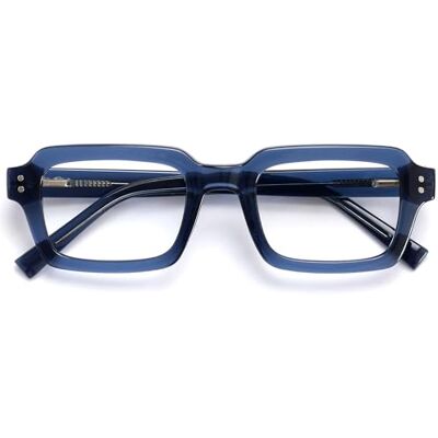 OPULIZE EDG Óculos de leitura com bloqueio de luz azul para homem e mulher, lentes anti-reflexos anti-reflexos, proteção UV, retangular, azul + 2,50 OPULIZE EDG Óculos de leitura com bloqueio de luz azul para homem e mulher, lentes anti-reflexos anti-reflexos, proteção UV, retangular, azul + 2,50