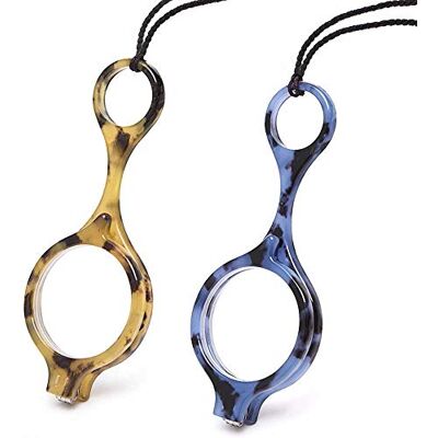 TERAISE Mini óculos de leitura dobráveis pingente leitores de colar lentes de leitura portáteis anti-perda leves com estojo requintado para mulheres e homens TERAISE Mini óculos de leitura dobráveis pingente leitores de colar lentes de leitura portáteis anti-perda leves com estojo requintado para mulheres e homens