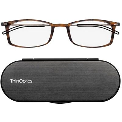 ThinOptics Brooklyn Óculos de leitura 2,5 com armação tartaruga + estojo magnético Milano Óculos de leitura dobráveis compactos 2,50, 0,06 kg ThinOptics Brooklyn Óculos de leitura 2,5 com armação tartaruga + estojo magnético Milano Óculos de leitura dobráveis compactos 2,50, 0,06 kg