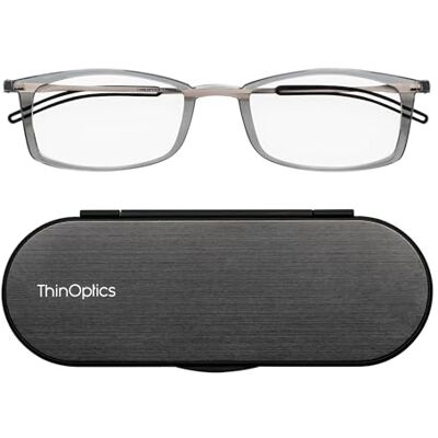ThinOptics Óculos computador 1.00, armação transparente, para homem e ThinOptics Óculos computador 1.00, armação transparente, para homem e