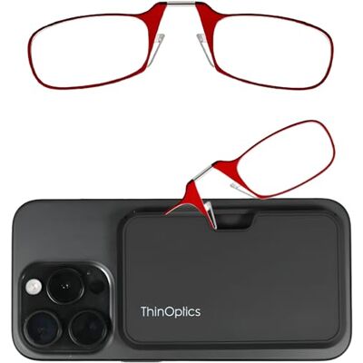 ThinOptics Óculos de leitura 1.50, vermelho, estojo compacto universal, leves ThinOptics Óculos de leitura 1.50, vermelho, estojo compacto universal, leves