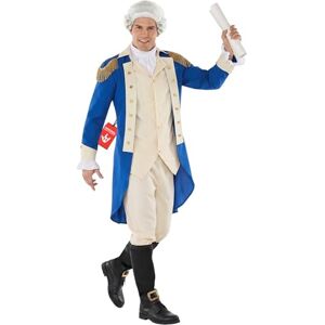 Morph Fato de George Washington adulto, fato cortesão para homem, disfarces barroco, fato veneziano, disfarce carnaval homem M Morph Fato de George Washington adulto, fato cortesão para homem, disfarces barroco, fato veneziano, disfarce carnaval homem M