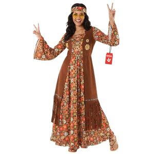 Morph Fato hippie para mulher, vestido retro anos 70, fato vintage festa, disfarces para carnaval e Halloween, XL Morph Fato hippie para mulher, vestido retro anos 70, fato vintage festa, disfarces para carnaval e Halloween, XL