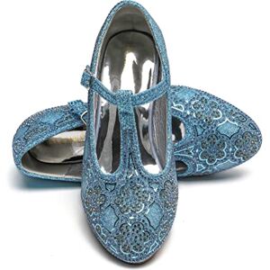 Elsa Sapatos de princesa para menina tacón de 3 cm Sapatos de fantasia com brilhos e cristais Para festas, aniversários e cosplay Saltos altos de princesa menina (SIL21), azul, 25 UE Elsa Sapatos de princesa para menina tacón de 3 cm Sapatos de fantasia com brilhos e cristais Para festas, aniversários e cosplay Saltos altos de princesa menina (SIL21), azul, 25 UE