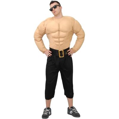 FIESTAS GUIRCA Festas GUIRCA Fantasia de adulto forçudo (52-54/L) T-shirt de atletas disfarces desportivos para Halloween, carnaval e festas de disfarces ideal para homens natural e preto FIESTAS GUIRCA Festas GUIRCA Fantasia de adulto forçudo (52-54/L) T-shirt de atletas disfarces desportivos para Halloween, carnaval e festas de disfarces ideal para homens natural e preto