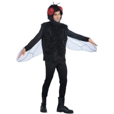 My Other Me Disfarce unissexo adulto de mosca preto com gorro e top com asas. Perfeito para se destacar com um toque divertido em carnaval ou festas temáticas Incluye gorro y top con alas My Other Me Disfarce unissexo adulto de mosca preto com gorro e top com asas. Perfeito para se destacar com um toque divertido em carnaval ou festas temáticas Incluye gorro y top con alas