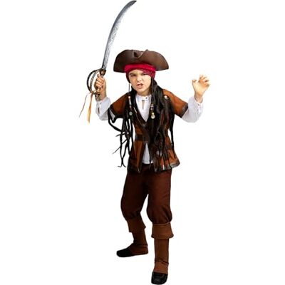 Funidelia Disfarce de pirata coleção das Caraíbas para crianças, corsário fato infantil para festas, carnaval e Halloween tamanho 5-6 anos Funidelia Disfarce de pirata coleção das Caraíbas para crianças, corsário fato infantil para festas, carnaval e Halloween tamanho 5-6 anos