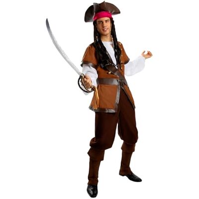 Funidelia Disfarce de pirata coleção das Caraíbas para homem, corsário fato para adultos para festas, carnaval e Halloween tamanho L Funidelia Disfarce de pirata coleção das Caraíbas para homem, corsário fato para adultos para festas, carnaval e Halloween tamanho L