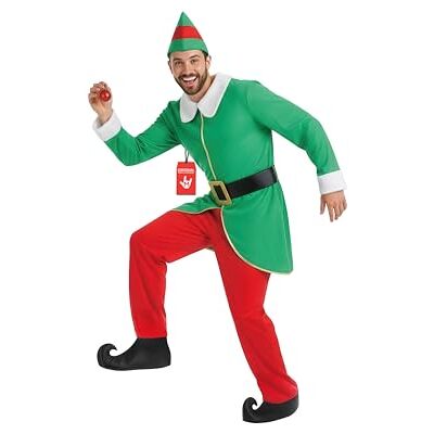 Fun Shack Disfarce de Elfo Adulto para Homem, Fato de Duende de Natal, Disfarces para Carnaval e Natal, verde, XL Fun Shack Disfarce de Elfo Adulto para Homem, Fato de Duende de Natal, Disfarces para Carnaval e Natal, verde, XL