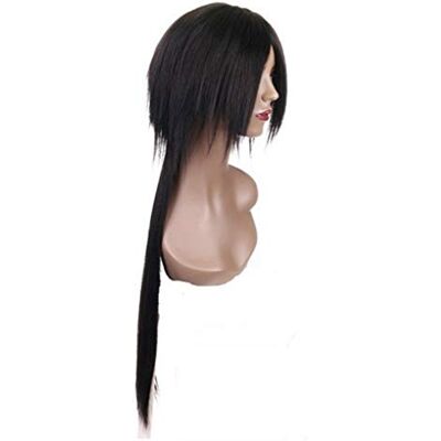 Prettyland Uchiha Itachi Peruca comprida com trança preta para os amantes de cosplay, cor preta Prettyland Uchiha Itachi Peruca comprida com trança preta para os amantes de cosplay, cor preta
