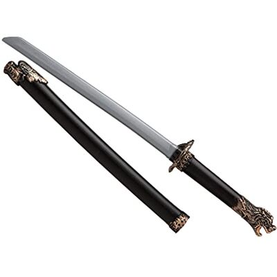 Atosa Espada Ninja decorativa 59,5 cm com capa, Katana para disfarce de guerreiro oriental, samurai ou ninja, acessório cosplay leve para carnaval, Halloween e festas temáticas Atosa Espada Ninja decorativa 59,5 cm com capa, Katana para disfarce de guerreiro oriental, samurai ou ninja, acessório cosplay leve para carnaval, Halloween e festas temáticas