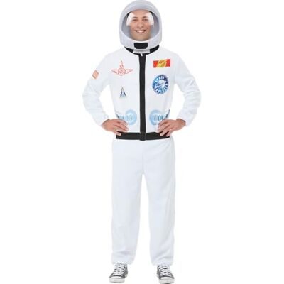 Funidelia Disfarce de astronauta com capacete para homem espaço para lua, profissões disfarce para adultos e acessórios divertidos para festas, carnaval e Halloween tamanho M Funidelia Disfarce de astronauta com capacete para homem espaço para lua, profissões disfarce para adultos e acessórios divertidos para festas, carnaval e Halloween tamanho M