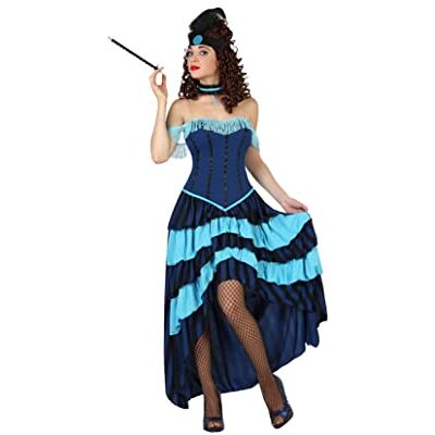Atosa - --Disfarce Cabaret-adulto mulher, cor azul, M a L ( Atosa - --Disfarce Cabaret-adulto mulher, cor azul, M a L (