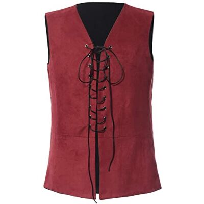 GRACEART Vestidos Reversíveis de Tirantes Medievais Renascentistas Góticos Piratas, Preto / Vermelho GRACEART Vestidos Reversíveis de Tirantes Medievais Renascentistas Góticos Piratas, Preto / Vermelho