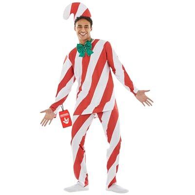 Fun Shack Disfarce bastões caramelo para homem, fato de Natal, disfarces para carnaval e Halloween Camiseta de Rayas, Pantalón, Pajarita & Sombrero, Estilo Navideño, Perfecto para Halloween, Ideal para Disfrazarse Fun Shack Disfarce bastões caramelo para homem, fato de Natal, disfarces para carnaval e Halloween Camiseta de Rayas, Pantalón, Pajarita & Sombrero, Estilo Navideño, Perfecto para Halloween, Ideal para Disfrazarse