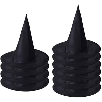 Feelava Pacote de 10 chapéu de bruxa chapéus de festa de Halloween pretos acessório de disfarces disfarce Feelava Pacote de 10 chapéu de bruxa chapéus de festa de Halloween pretos acessório de disfarces disfarce
