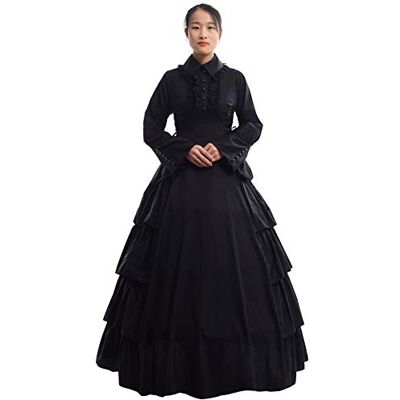 GRACEART Medieval Vitoriano Gótico Bola Vestido Vestido Disfarce (S), Preto GRACEART Medieval Vitoriano Gótico Bola Vestido Vestido Disfarce (S), Preto