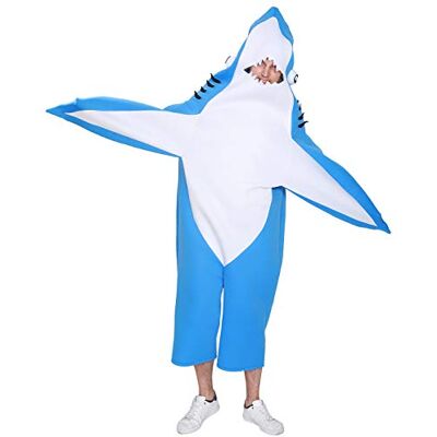 EraSpooky Unissexo disfarce de tubarão mulher homem animal tubarão costume Halloween Fancy Dress EraSpooky Unissexo disfarce de tubarão mulher homem animal tubarão costume Halloween Fancy Dress
