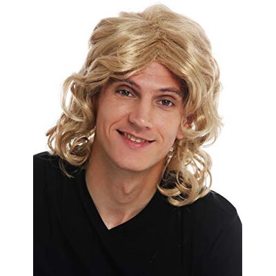 WIG ME UP F26722-ZA82A Peruca carnaval homens longa ondulada loira listrada em meio gigabit quebra-corações cantor de schlager WIG ME UP F26722-ZA82A Peruca carnaval homens longa ondulada loira listrada em meio gigabit quebra-corações cantor de schlager