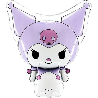 Toyland ® Balão de alumínio com forma de personagem de Kuromi de 56 cm (22") de Hello Kitty balões para festas infantis Toyland ® Balão de alumínio com forma de personagem de Kuromi de 56 cm (22") de Hello Kitty balões para festas infantis