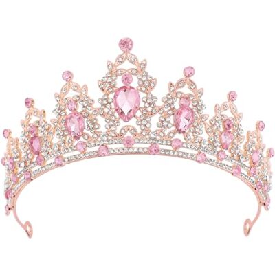 DRESHOW Coroa de aniversário para mulheres tiara de cristal para meninas decorações de cabelo acessórios de casamento coroa de purpurina diadema para festas de princesa DRESHOW Coroa de aniversário para mulheres tiara de cristal para meninas decorações de cabelo acessórios de casamento coroa de purpurina diadema para festas de princesa