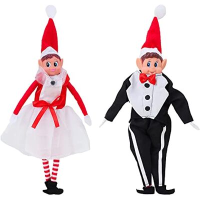 Toyland ® Disfarce divertido para boneco elfo, acessórios de roupa para elfos natalícios (namorada e namorado) Toyland ® Disfarce divertido para boneco elfo, acessórios de roupa para elfos natalícios (namorada e namorado)