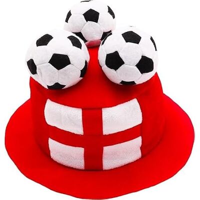 Toyland ® Inglaterra Chapéu de copa para fãs de flag futebol com bolas 3D ideal para festas de fantasia e tema inglês Tamanho único para adultos escolha de 10 países Toyland ® Inglaterra Chapéu de copa para fãs de flag futebol com bolas 3D ideal para festas de fantasia e tema inglês Tamanho único para adultos escolha de 10 países