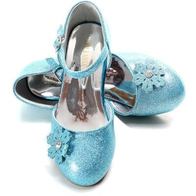 Elsa Sapatos de princesa menina salto 3 cm, sapatos de fantasia com brilhos e cristais para festas, aniversários e cosplay Saltos de princesa para menina (SHOES2) Elsa Sapatos de princesa menina salto 3 cm, sapatos de fantasia com brilhos e cristais para festas, aniversários e cosplay Saltos de princesa para menina (SHOES2)