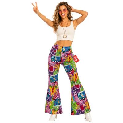 Fun Shack disfarce anos 70 mulher, disfarce hippie Halloween mulher, M Fun Shack disfarce anos 70 mulher, disfarce hippie Halloween mulher, M