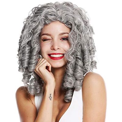 WIG ME UP -ZA68E Peruca mulher carnaval Halloween barroco roco biedermeier gótico Lolita cosplay caracóis espirais cabelo comprido cinzento WIG ME UP -ZA68E Peruca mulher carnaval Halloween barroco roco biedermeier gótico Lolita cosplay caracóis espirais cabelo comprido cinzento