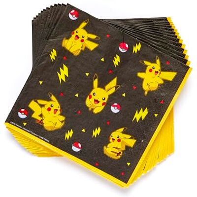 amscan 9917107 Guardanapos de almoço para festa de aniversário de crianças de Pokémon pacote de 16 amscan 9917107 Guardanapos de almoço para festa de aniversário de crianças de Pokémon pacote de 16