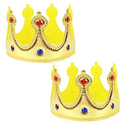 MIVAIUN 2 peças coroa do rei chapéu de rei chapéu de festa de aniversário para crianças adultos coroa de rei e rainha tiara de princesa festa de aniversário de fantasias (dourado) MIVAIUN 2 peças coroa do rei chapéu de rei chapéu de festa de aniversário para crianças adultos coroa de rei e rainha tiara de princesa festa de aniversário de fantasias (dourado)