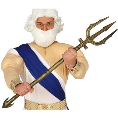 FIESTAS GUIRCA Tridente destacável de ouro (94 cm) Acessório para disfarce de romano grego deus do mar vilão super-herói carnaval Halloween máscara adulto infantil ouro FIESTAS GUIRCA Tridente destacável de ouro (94 cm) Acessório para disfarce de romano grego deus do mar vilão super-herói carnaval Halloween máscara adulto infantil ouro