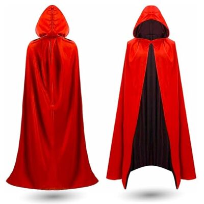 TK Gruppe Timo Klingler Capa de fantasia de Halloween vermelho e preto capa com capuz para crianças e adultos mulheres e homens TK Gruppe Timo Klingler Capa de fantasia de Halloween vermelho e preto capa com capuz para crianças e adultos mulheres e homens