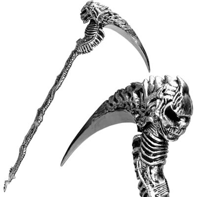 Spooktacular Creations Acessórios de fantasia de Halloween sem sense, ferramenta de foice, armas de brinquedo, bastão de caveira de esqueleto prateado para crianças, mulheres, homens, Halloween Spooktacular Creations Acessórios de fantasia de Halloween sem sense, ferramenta de foice, armas de brinquedo, bastão de caveira de esqueleto prateado para crianças, mulheres, homens, Halloween