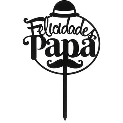 dekora Cake Topper "Parabéns pai" preto 15,6 x 10 cm decoração de bolos perfeita para o dia do pai, aniversário e outras celebrações especiais design moderno e seguro para alimentos dekora Cake Topper "Parabéns pai" preto 15,6 x 10 cm decoração de bolos perfeita para o dia do pai, aniversário e outras celebrações especiais design moderno e seguro para alimentos