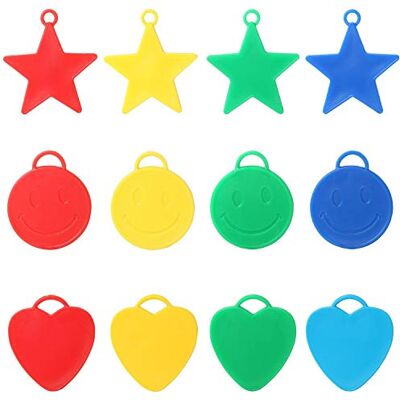 TRIXES Pesos para balões de hélio pack x20 formas e cores diversas TRIXES Pesos para balões de hélio pack x20 formas e cores diversas