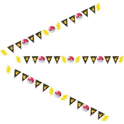 amscan 9917111 Bandeira para festa de aniversário infantil de Pokémon 3,3 m amscan 9917111 Bandeira para festa de aniversário infantil de Pokémon 3,3 m