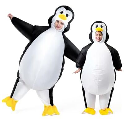 Spooktacular Creations Disfraz inflable de pingüino para Halloween, traje de cuerpo completo para fiestas temáticas de cosplay de adultos Spooktacular Creations Disfraz inflable de pingüino para Halloween, traje de cuerpo completo para fiestas temáticas de cosplay de adultos