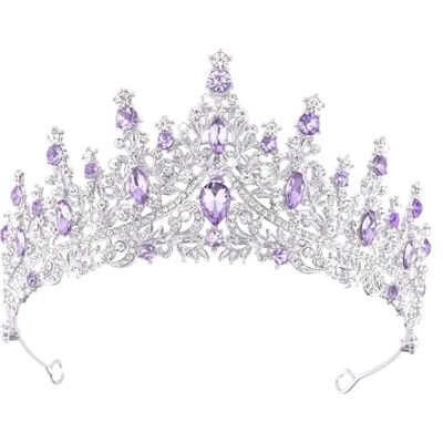 DRESHOW Coroa de aniversário para mulheres tiara de cristal para meninas decorações de cabelo acessórios de casamento coroa de purpurina diadema para festas de princesa DRESHOW Coroa de aniversário para mulheres tiara de cristal para meninas decorações de cabelo acessórios de casamento coroa de purpurina diadema para festas de princesa