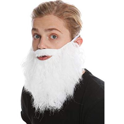 WIG ME UP -P60 Barba longa branca carnaval Halloween hipster bandeira ladrão profeta Moisés Deus WIG ME UP -P60 Barba longa branca carnaval Halloween hipster bandeira ladrão profeta Moisés Deus