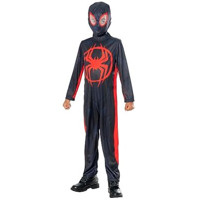Rubies Disfarce milhas murais Spider-verse clássico para meninos e meninas, Jumpsuit impresso e máscara, oficial Marvel para carnaval, Halloween, Natal e aniversário Rubies Disfarce milhas murais Spider-verse clássico para meninos e meninas, Jumpsuit impresso e máscara, oficial Marvel para carnaval, Halloween, Natal e aniversário