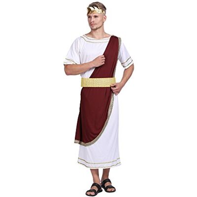 EraSpooky Homem romano disfarce elaborado vestido César Brutus túnica fato EraSpooky Homem romano disfarce elaborado vestido César Brutus túnica fato