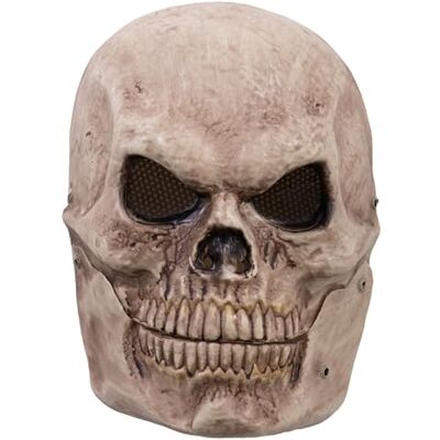 Carnival Toys Máscara caveira com mandíbula móvel, bege, tamanho único Carnival Toys Máscara caveira com mandíbula móvel, bege, tamanho único