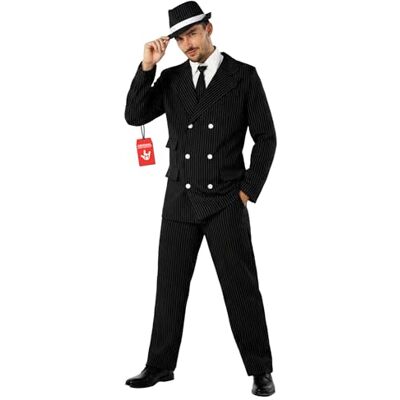 Fun Shack disfarce Gangster homem, disfarce de máfioso Halloween homem, L Fun Shack disfarce Gangster homem, disfarce de máfioso Halloween homem, L