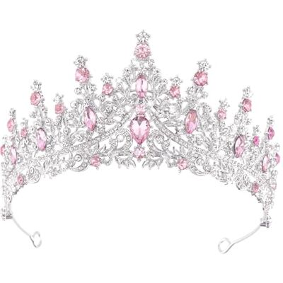 DRESHOW Coroa de aniversário para mulheres tiara de cristal para meninas decorações de cabelo acessórios de casamento coroa de purpurina diadema para festas de princesa DRESHOW Coroa de aniversário para mulheres tiara de cristal para meninas decorações de cabelo acessórios de casamento coroa de purpurina diadema para festas de princesa