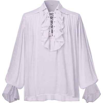 GRACEART Homens pirata camisa disfarce, Branco GRACEART Homens pirata camisa disfarce, Branco