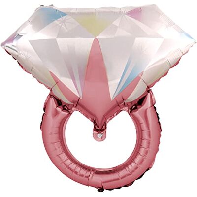 DekoRex Balões de plástico para anel de casamento, 50 cm, decoração para dia dos namorados (cor: ouro rosa) DekoRex Balões de plástico para anel de casamento, 50 cm, decoração para dia dos namorados (cor: ouro rosa)