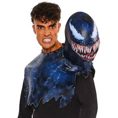 Rubies Disfarce Venom Symbiote para adultos, t-shirt impressa com Venom 3D, licença oficial Marvel, tamanho único para carnaval, festas e cosplay Rubies Disfarce Venom Symbiote para adultos, t-shirt impressa com Venom 3D, licença oficial Marvel, tamanho único para carnaval, festas e cosplay